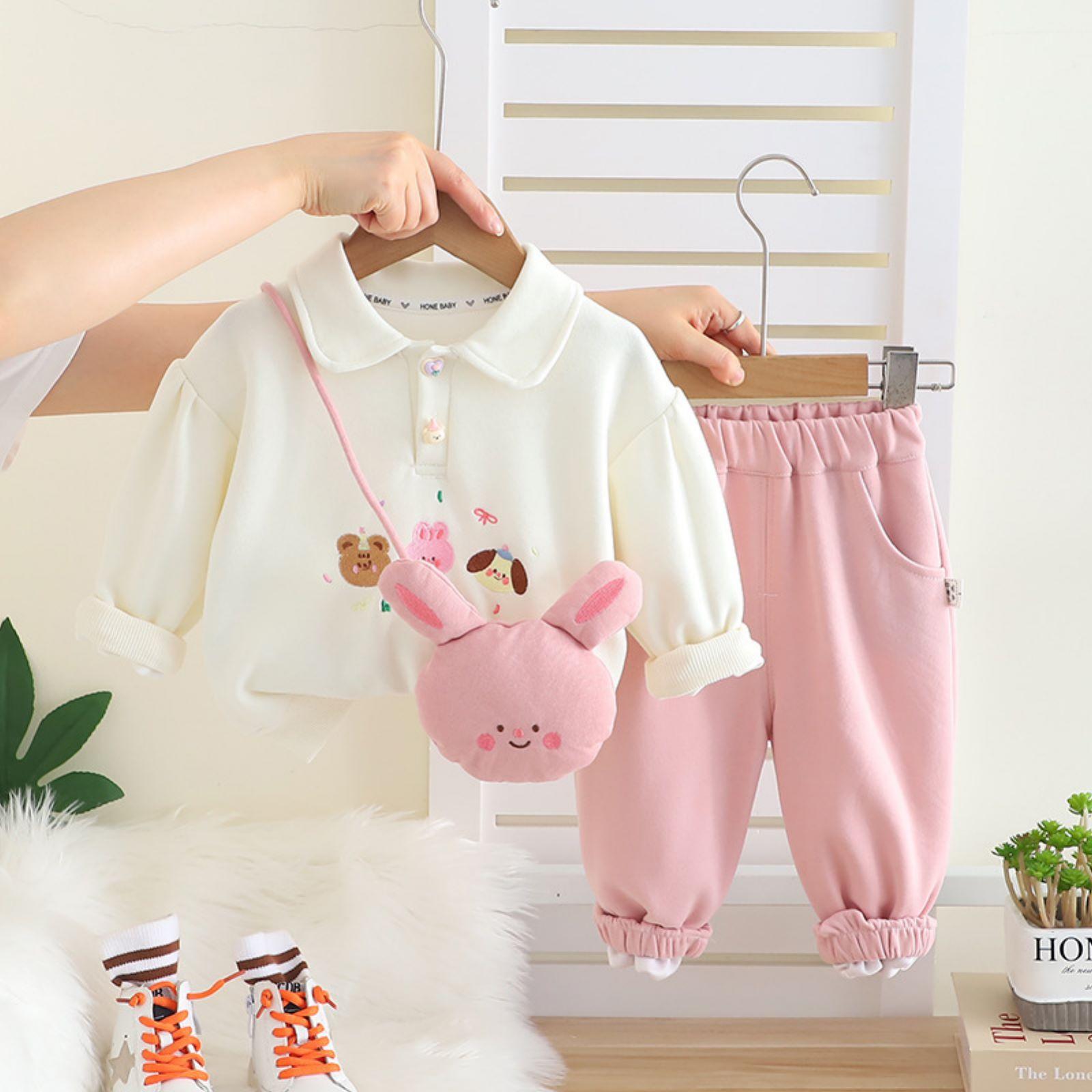 

Детский повседневный комплект с длинным рукавом, удобные наряды для повседневной носки 110 розовый