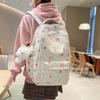 Bow Print Backpack Student Schoolbag Large Capacity Backpack