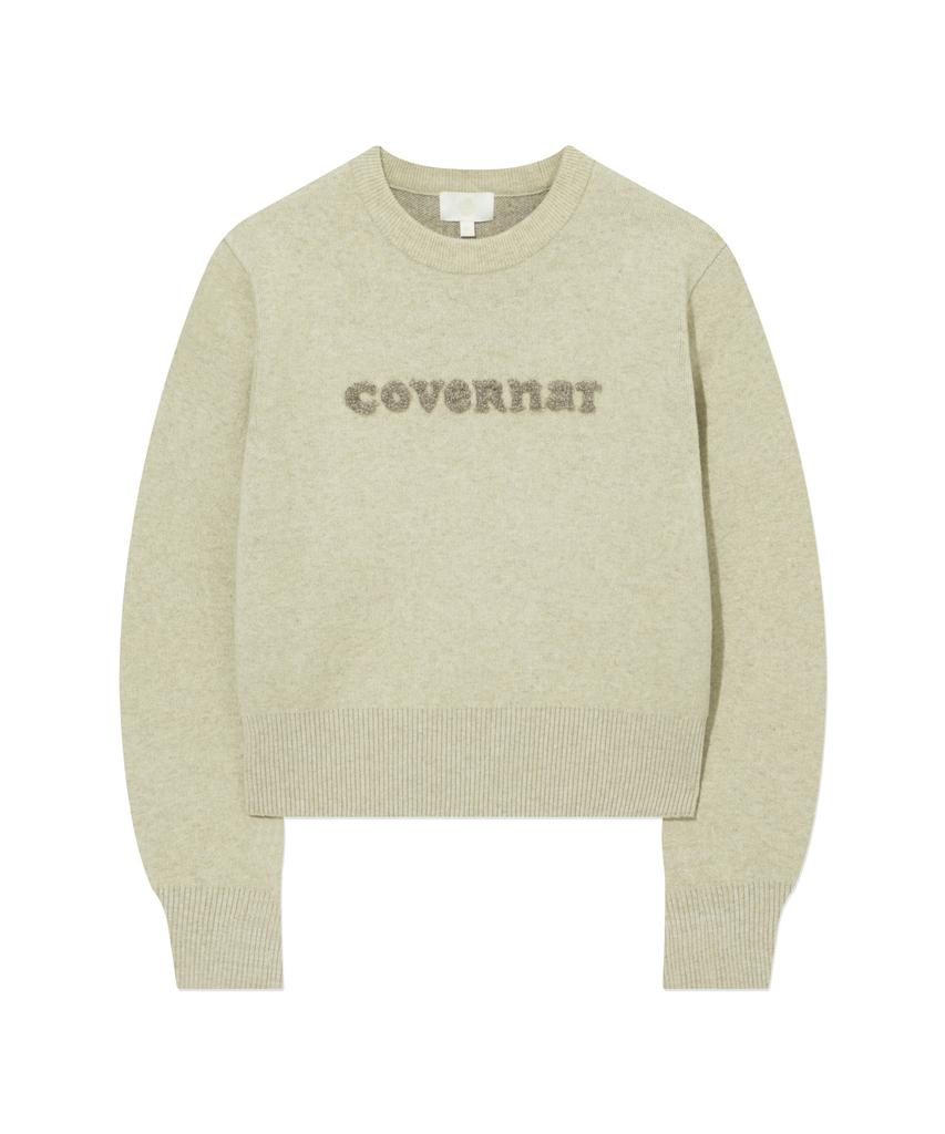 COVERNAT WOMAN Cooper Logo Knit Beige