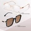 Women Anti Blue Light Glasses Photochromic Large Frame Eye Protection Chameleon Sunglasses Transparent