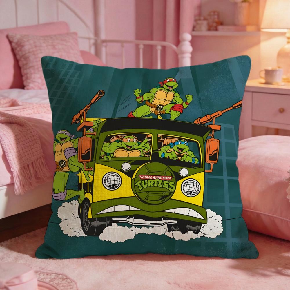 mMutant Ninja Turtles Cushion Cover Premium Comfort Reversible Pillow Cove Two in One Design for Any Room  Car Interior