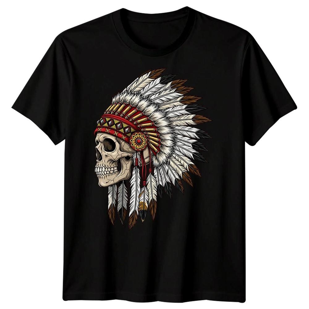 

Fantasy Skull Headdress Mens T-Shirt Graphic Illustration Tee M