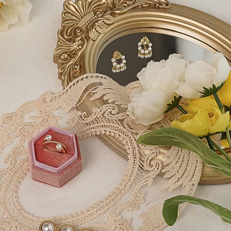 Rustic French Style Carving Frame Table Mirror Gold Mirror Tray Home Decorative Mirror Bedroom Table Makeup Mirror