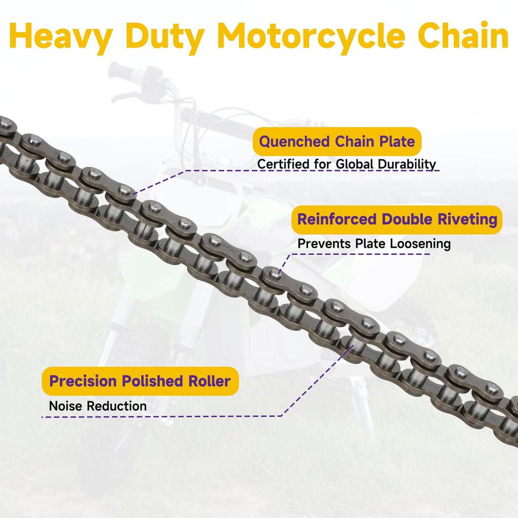 HIAORS 25H Chain 132L with Connecting Master Link for Razor MX500 and MX650 Gas Electric Scooters Mini Bikes Mini Pocket Bikes