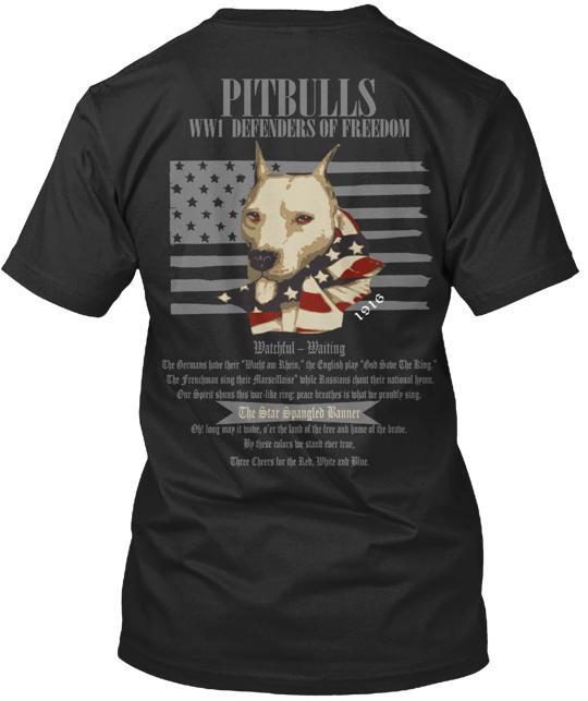 

PITBULL WW1 DEFENDER OF FREEDOM 1916 Tee T-shirt Made in the USA Size S to 5XL Unisex T-Shirt XXXXL