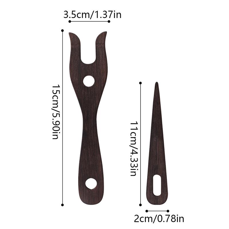 2Pcs/Set Knitting Fork For Bracelet Necklace Pendant Diy Handmade Knitting Tool Wooden Weaving Braider Sewing Accessories