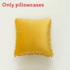 Velvet Solid Dutch Color Pillow Cases Pompom Edging Cushion Cover Living Room
