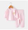 Children's Cotton Underwear Set: Wireless, High-Waisted Tummy Protection Pants, Toddler Autumn/Winter Two-Piece Base Layer.