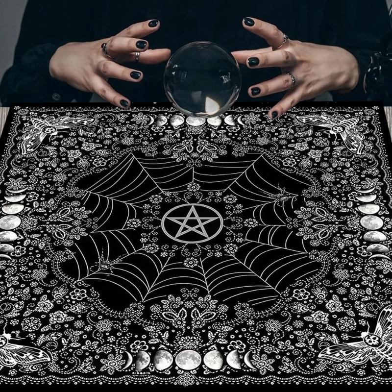 Bird Moon Pattern Astrology Tablecloth Tarots Divinations Tablecloth Altars Cloth Divinations Board Game Accessory