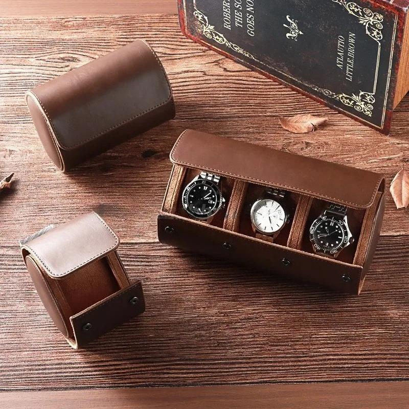 A Vintage Leather Watch Storage Box for Travel, Display, Or Home Storage,Ideal Gift for Men,Watch Box, And Watch Collection Box