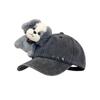 Adjustable Cotton Baseball Cap With Cartoon Dog Design And Rivet Studded For Women Casual Wear Fashion Accessories