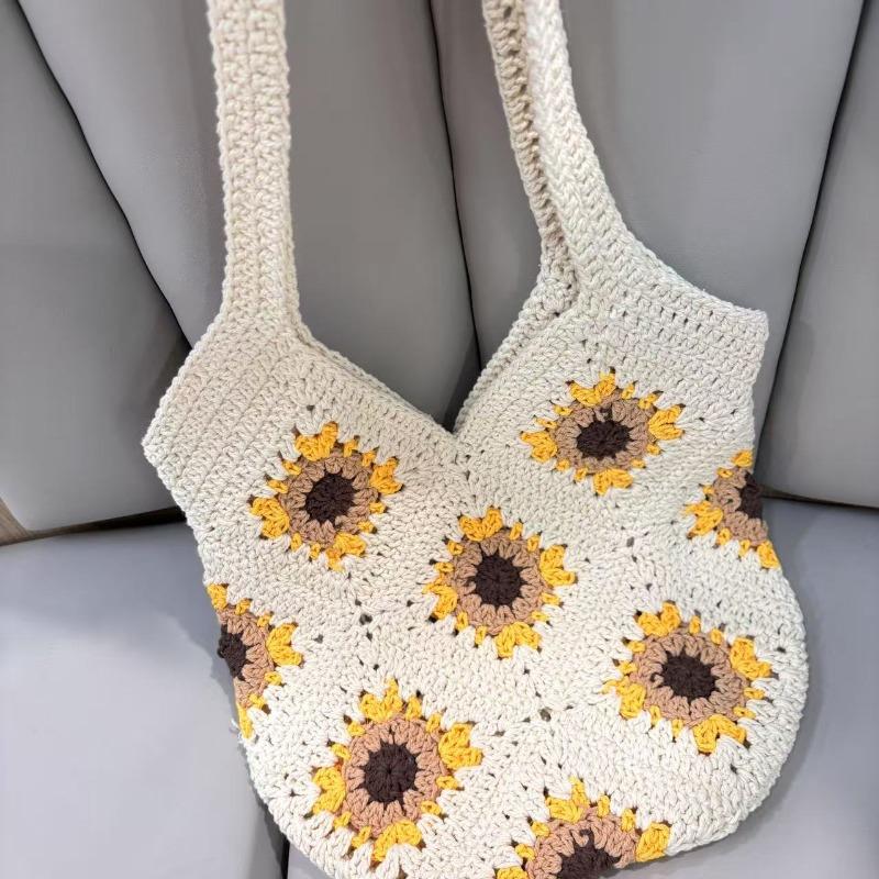 New high-end straw bag women's handwoven bag versatile handheld women's bag shoulder bag vacation seaside beach bag