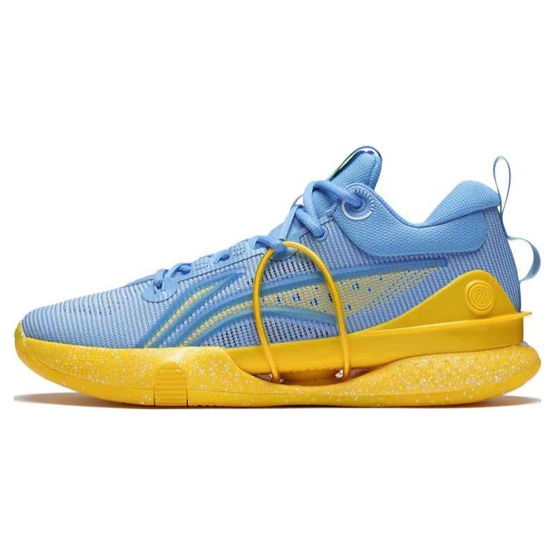 New LiNing Speed 8 Premium Cushioning Anti Slip And Wear Resistant Low Top Basketball Shoes Men's Blue Yellow ABAS015-7