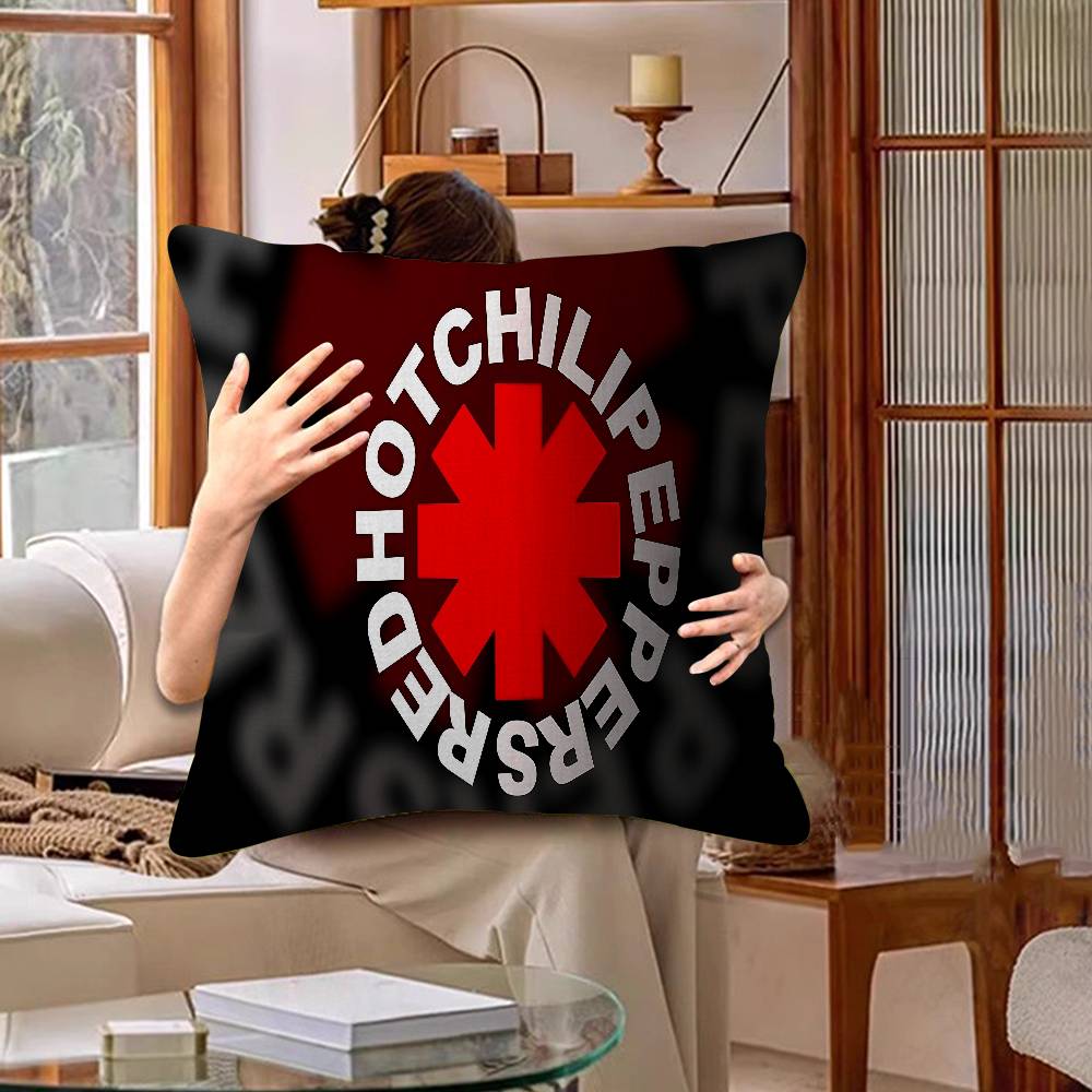 R-Red Hot-Chili Peppers Pillow Covers Cartoon Sofa Decorative Home Double-sided Printing Short Plush Cute Cushion Cover