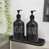 500 ml weiß-schwarzes Spülmittelspender-Set für die Küchenspüle, Handseife und Spülmittel-Vorratsflasche, nachfüllbare Flaschen