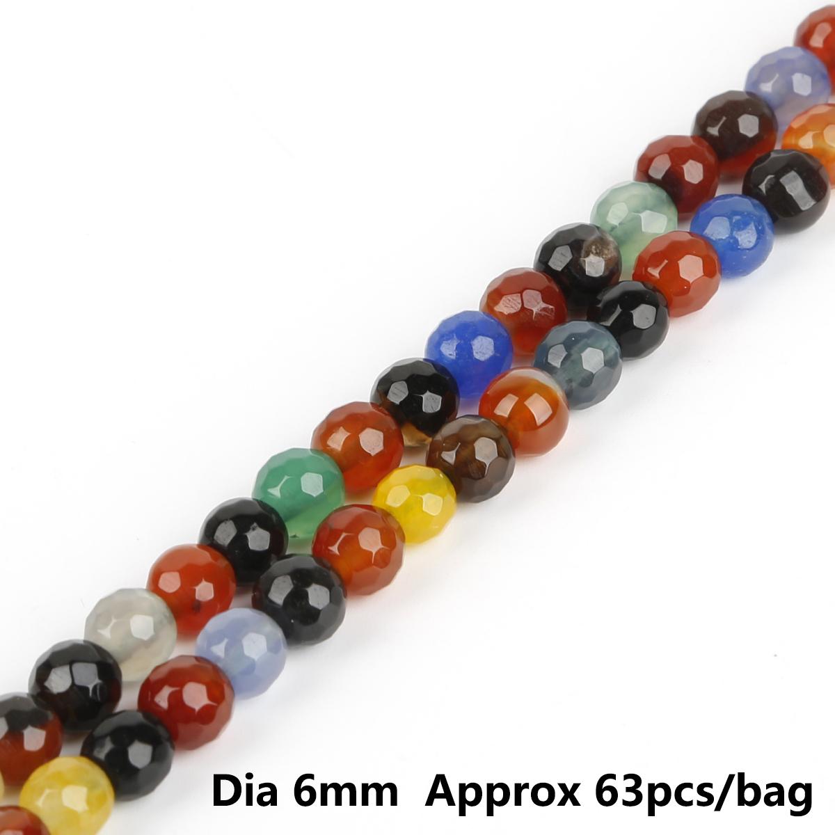 

Натуральный камень граненые разноцветные бусины из агата круглые свободные бусины для изготовления ювелирных изделий своими руками браслет ожерелье 6mm 63pcs