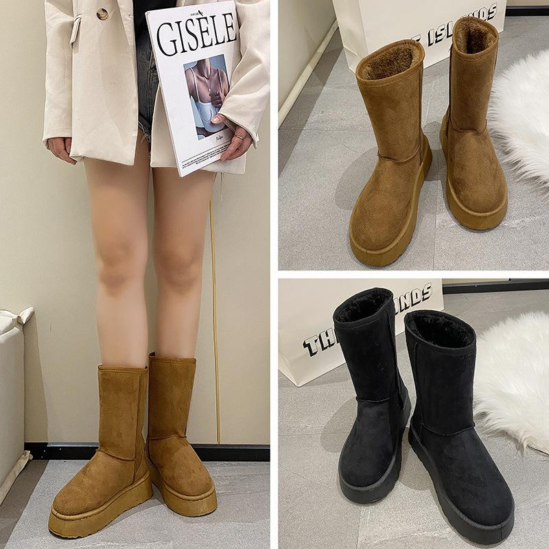 New Snow Boots Women's Winter New Velvet Warm Short Boots Platform Cotton Shoes Women's Cotton Shoes