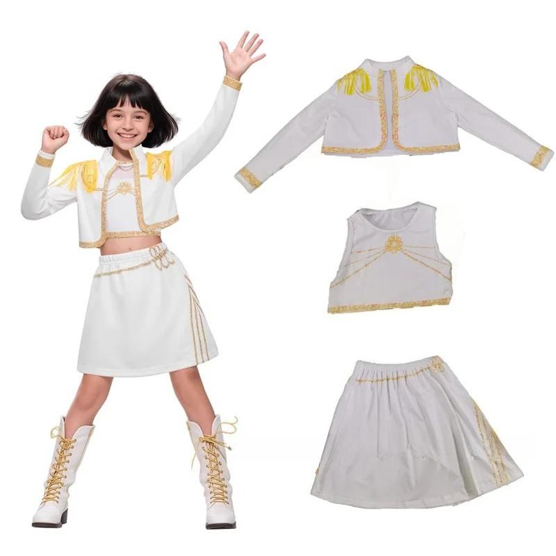 Kids Girls Kpop Demon Hunters Cosplay Costume Rumi Zoey Mira Uniform Suit for Halloween Performance Party Roleplay Outfits
