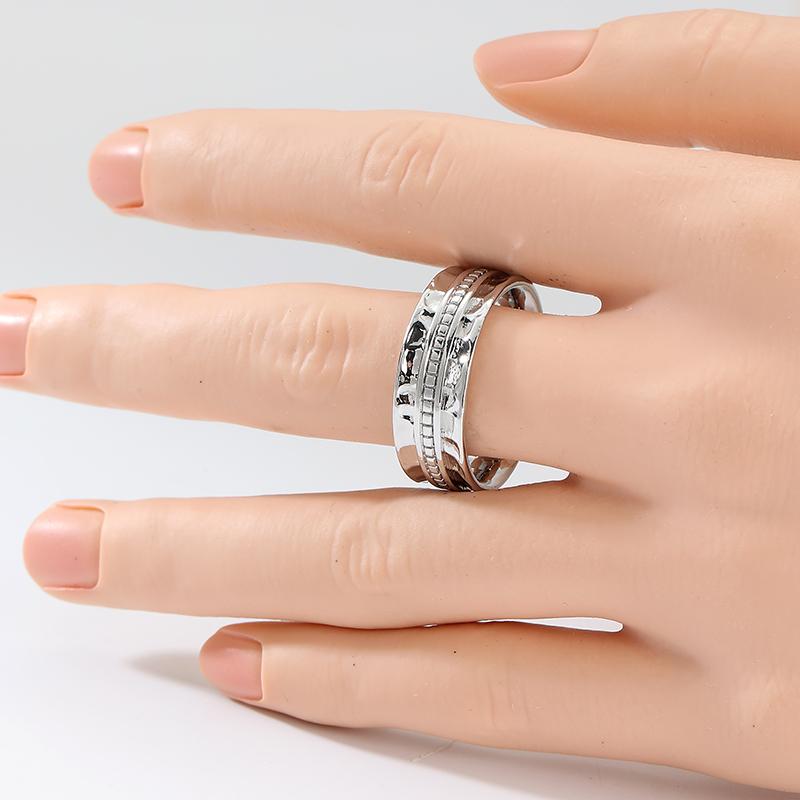 Vintage Copper Material Handmade Silvery Plated Ring Women Men's Fashion Classic Festival Anniversary Perfect Jewelry Accessory