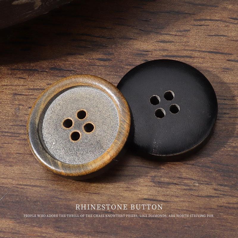 

5 шт. Пуговицы из рога старого огненно-желтого цвета, Высокая мода, Ретро костюм, Шерстяное пальто-тренч, Пуговицы для пальто, Аксессуары 18mm frosted roasted edges