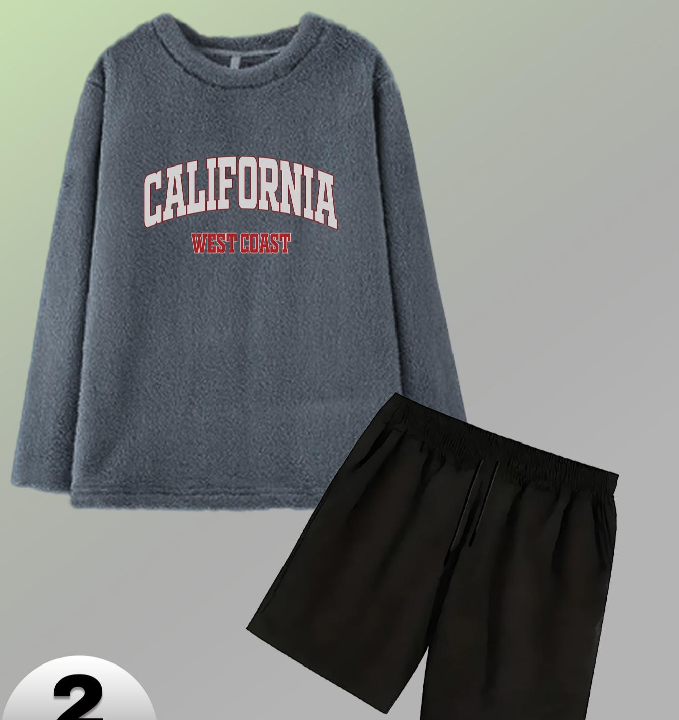 

Men s Casual Flannel Shorts Set, Versatile & Durable XXL сірий