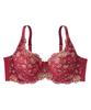 Nissen Full Cup Bra with Japanese Lace Bordeaux J85 High-Back (Tulip Pattern) (Triumph) (n, FULLRE)