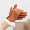 Solid Color Suede Gloves Windproof Cycling Mittens Casual Women Winter Gloves  Sports