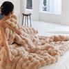Winter Tuscany Rabbit Hair Plush Throw Blanket - Korean Gentle Style, Light Luxury for Sofa or Office.