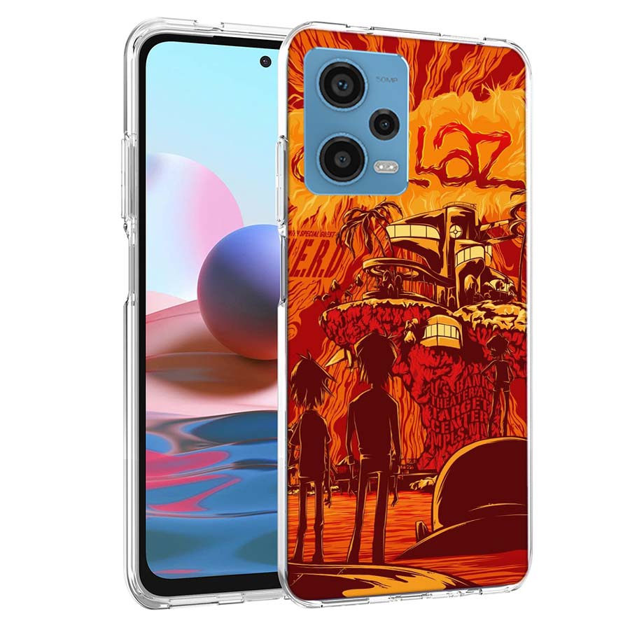 Gorillaz Anime Phone Case For Redmi Note 13 12 14 15 Pro Plus 13R 11 11T 11E 11S 10 Pro 10S 9 9S Cover Cell Clear TPU Capa Cases