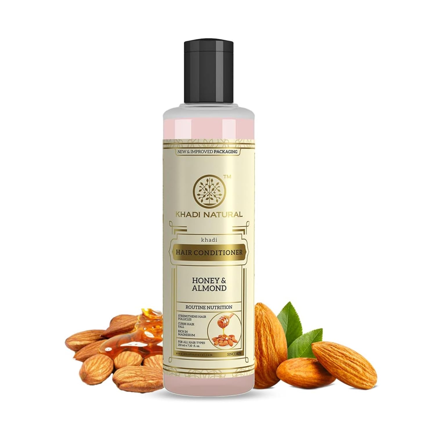 Khadi Natural Honey & Almond Hair Conditioner 210 ml Frizz Control Shine Boost For All Hair Types