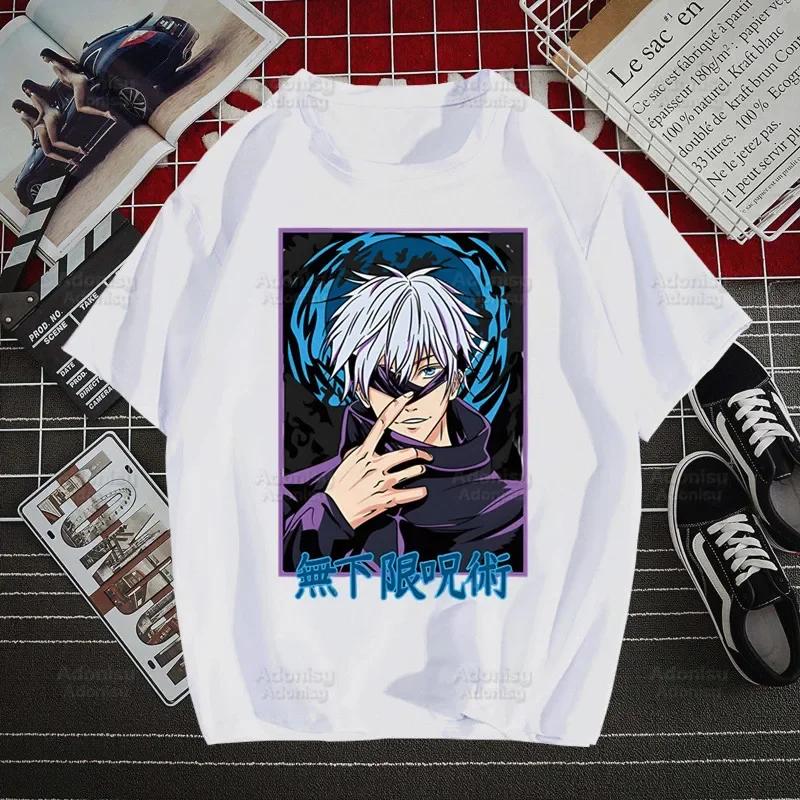 Gojo Satoru Jujutsu Kaisen Otaku Harajuku Man T Shirts Tees Shirt Tops Design Short-Sleeved Aesthetic Anime T Shirt