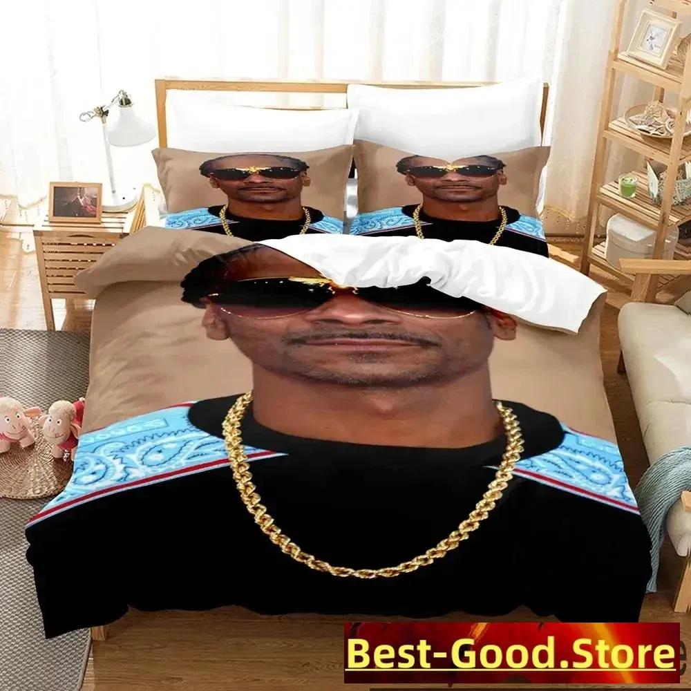 

3D Print Snoop Dogg Rapper Bedding Set Duvet Cover Bed Set Quilt Cover Pillowcase Comforter King Queen Size Boys Adult Bedding EU Single(135*200cm)3pcs