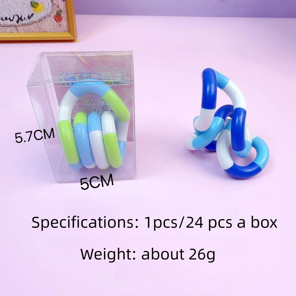 24 Pezzi Corda Arcobaleno Circolare Intrecciata Giocattolo Fidget - Terapia Sensoriale per Autismo Giocattolo Fidget Antistress Bambini