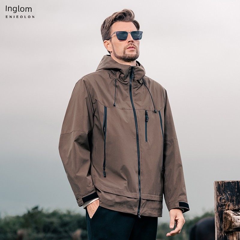 Yingjuelun 2025 Autumn and Winter Windproof Casual Hooded Jacket Men's Mountaineering Clothing Outdoor Mountain Style Urban Jacket
