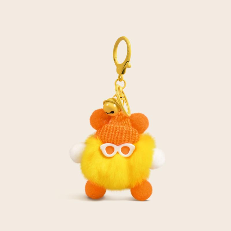 Fluffy Soft And Cartoon Rabbit Fur Keychain With Colorful Adorable Designs