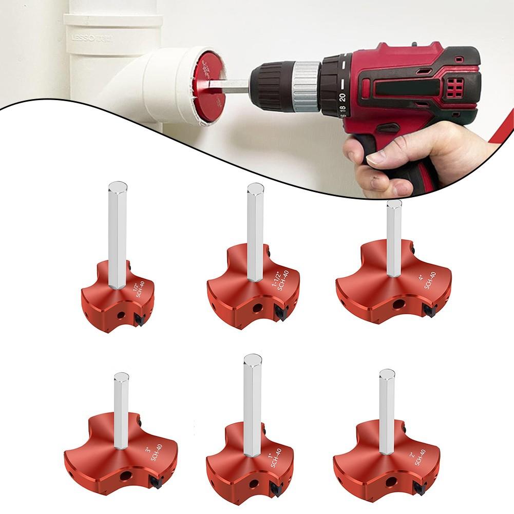 Aluminum Alloy Body PVC Pipe Reamer Triple Blade Tool Compatible With CPVC