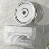 Tissue Box, Wall Mounted Tissue Box Cover Clear Plastic Napkin Holder Rectangular Facial Tissue Dispenser for Bathroom(Silver)