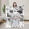 Frieren Anime Flannel Blanket  Funny Throw Blankets for Home Hotel Sofa  xcm Rug Piece