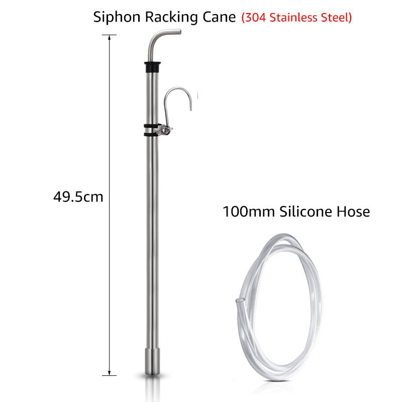 Brewing Auto Siphon, Stainless Steel Siphon Racking Cane with Carboy Clip, Homebrewer Easily Faster Transfer Wort from Container