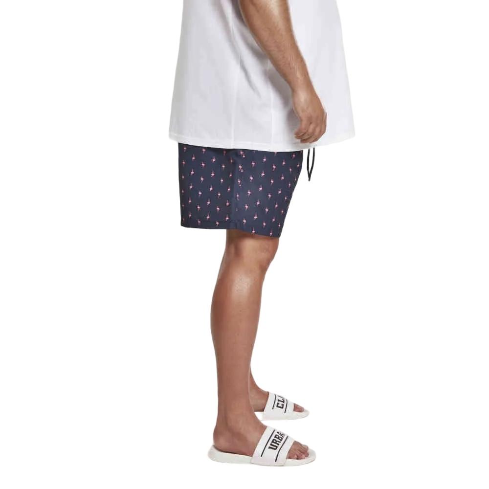 Urban Classics Mens Flamingo Swim Shorts