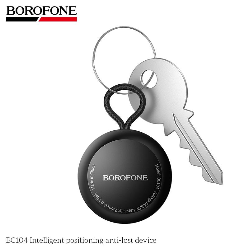 BOROFONE BC104 Localizzatore Bluetooth AirTag Compatibile con Trova il Mio iPhone per Chiavi Animali Domestici Bagagli Anziani Bambini Mini Localizzatore GPS Anti-smarrimento