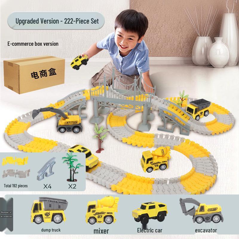 DIY Electric Track Toy: Children's Construction Vehicle & Excavator Set