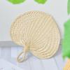 Liangshun Handmade Large Cattail Palm Leaf Fan with Curved Handle