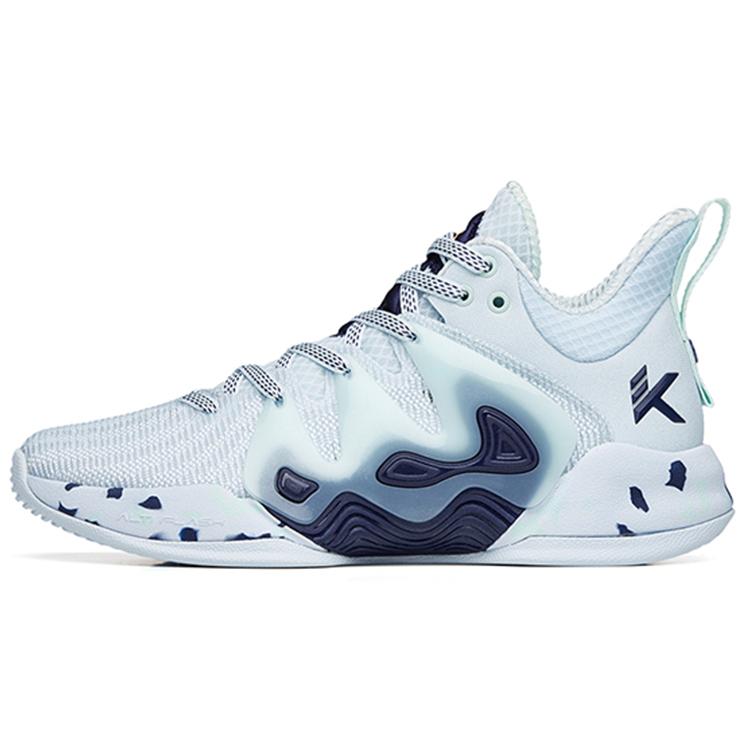 New Anta Mountain 1 Wear Resistant Slip Resistant Low Top Performance Basketball Shoes Men's Gray Blue 112221623S-3