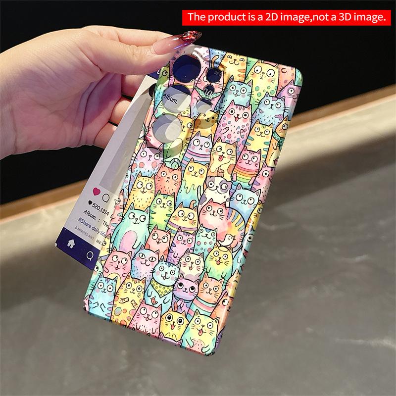 2DFlat Samsung phone case Colorful Watercolor Cats Phone Case Applicable to Galaxy S22 S23 S24 S25ULTRA S26 A12 A13 A14 A15 A16 A34 A35 A54 A55