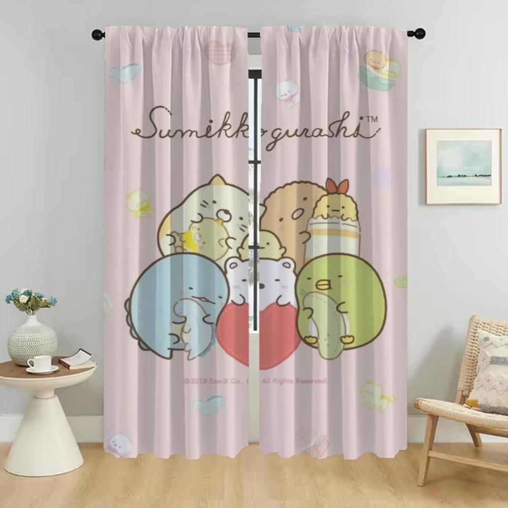 

Window Curtain for Room 2 Panel Sumikko Gurashi Modern Living Room Curtains Partition Halloween Decoration Tulle for Bedroom W50xH70cmx2pcs-CL