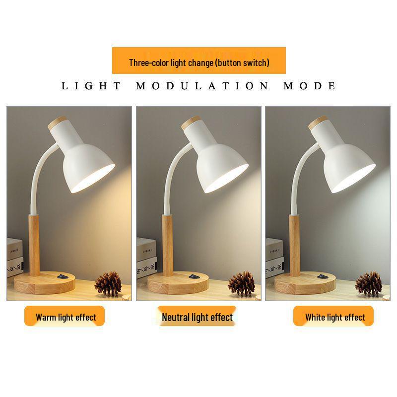 Nordic Retro Eye Protection Table Lamp - Bedside & Study Desk Lamp with Plug-in Feature