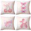 New Pink Bow Cherry Pillowcase Home Sofa Cushion Pillowcase Decoration