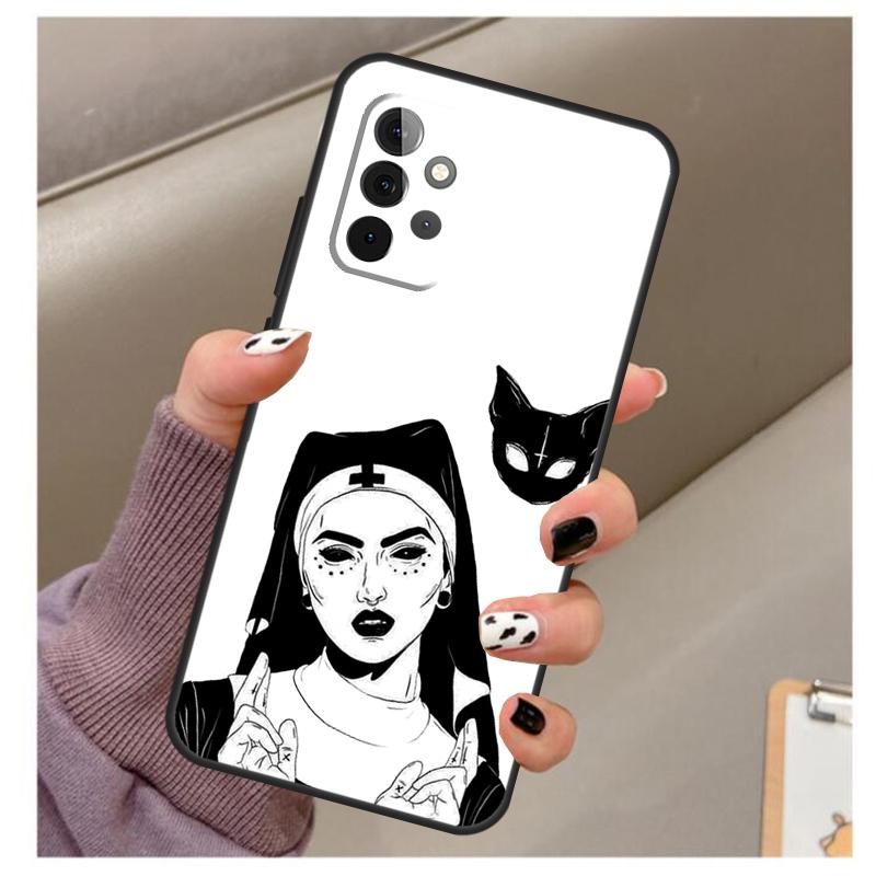 Gothic Witch Satan Case For Samsung Galaxy A33 A13 A53 A34 A54 A14 A15 A16 A26 A36 A56 A12 A32 A52 A06 A35 A55