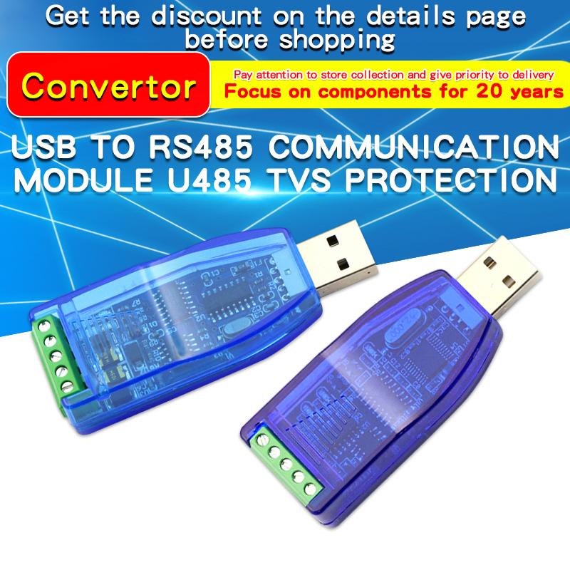 Industrial USB To RS485 Communication Module Bidirectional Half Duplex Serial Line Converter TVS Protection U485CH340G Converter